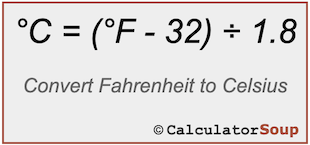 degrees fahrenheit to celsius –