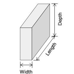 footer schematic with dimensional units for cubic yards of concrete volume calculation