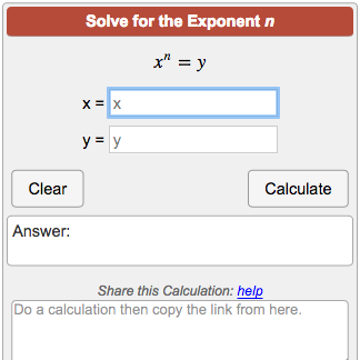 Solve For Exponents Calculator