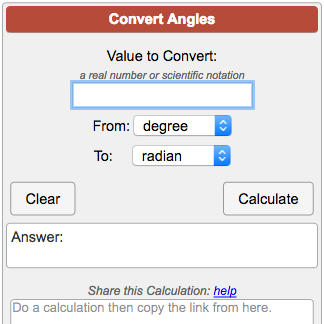 Angle Conversion Chart