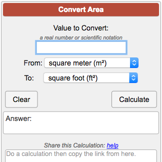Square Feet To Meter Conversion Chart