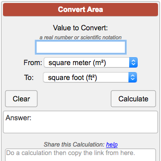 Cent to sq ft converter