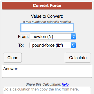 Conversion Chart Newtons To Pounds