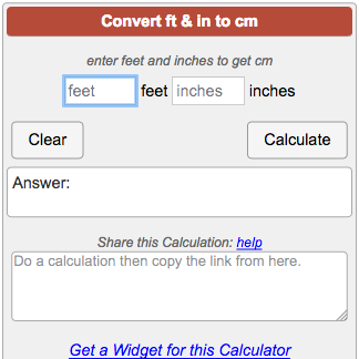 Height Conversion Cm To Feet Chart