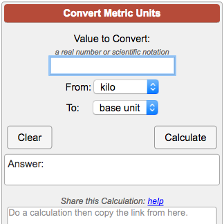 Microgram Conversion Chart