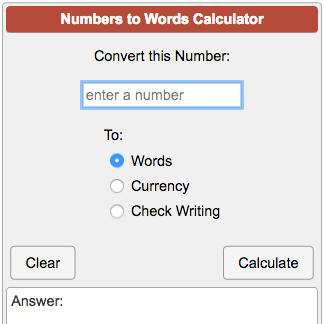 Numbers to Words Converter - Calculator Soup