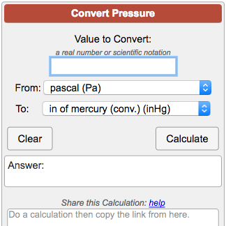 Pressure Unit Conversion Table Chart