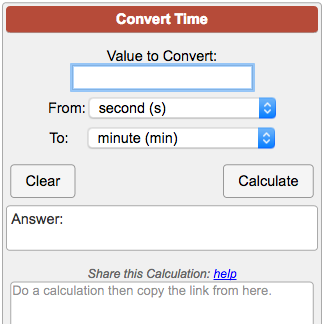 Metric Time Conversion Chart