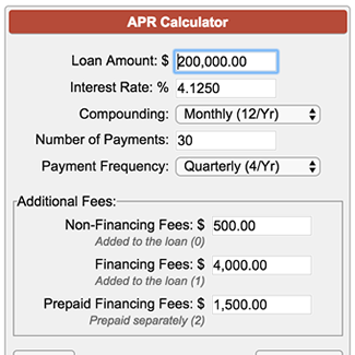 Apr Fees Chart