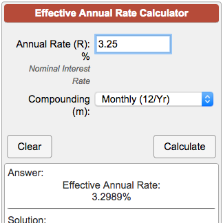 Effective Annual Rate Ear Calculator