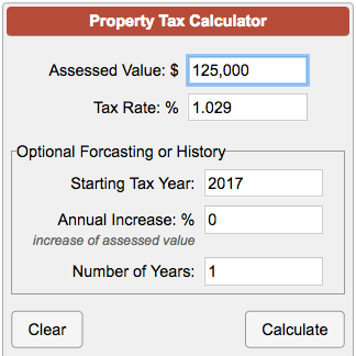how to calculate property taxes on a house
