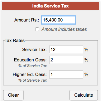 Service Tax Rate Chart For Fy 2016 17