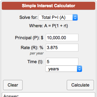 Simple Interest Calculator A P 1 Rt