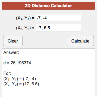 2d Distance Calculator