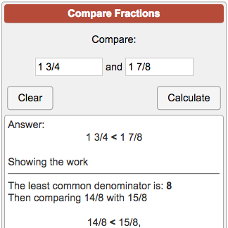 Fractions From Least To Greatest Chart