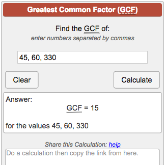 Greatest Common Factor Calculator