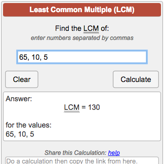 Lcm Calculator Least Common Multiple