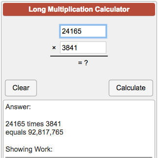 multiplication decimals decimal multiplicand math remainder dividing calculators calculatorsoup inpapercraft