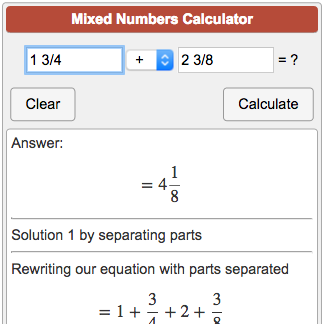 simplify mixed fractions calculator