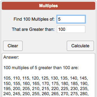 Multiples Of 4 Chart