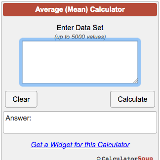 Data Calculation Chart