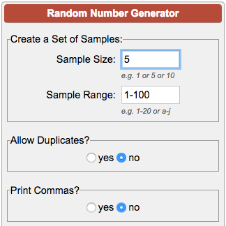 Random Number Chart Generator