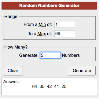 Random Number Chart Generator